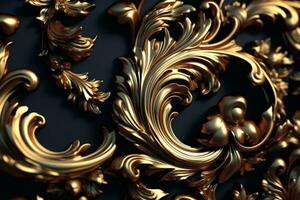 3D Render Intricate Baroque Unique Texture Background generative AI photo