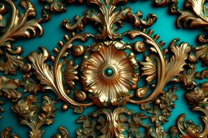 3D Render Intricate Baroque Unique Texture Background generative AI photo