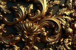 3D Render Intricate Baroque Unique Texture Background generative AI photo