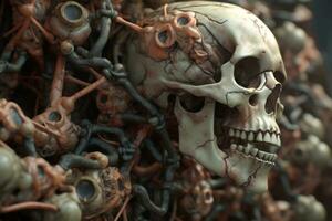 3D Render of a Bio Synthetic Alien Material Texture Background generative AI photo
