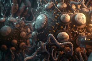 3D Render of a Bio Synthetic Alien Material Texture Background generative AI photo