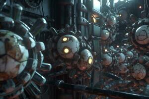 3D Render of a Bio Synthetic Alien Material Texture Background generative AI photo