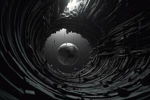 3D Render of a Cryptic Strange Otherworldly Dungeon Background generative AI photo