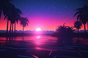 3D Render of a Glimmering Midnight Summer Background generative AI photo