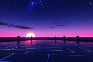 3D Render of a Glimmering Midnight Summer Background generative AI photo