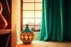 3D Render of a Magic Realism Themed Backdrop generative AI photo