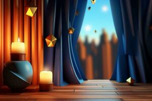 3D Render of a Magic Realism Themed Backdrop generative AI photo