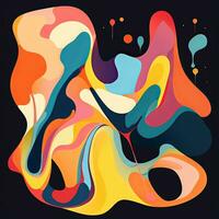 Abstract Organic Fluid Artistic Graphic Design generative AI photo