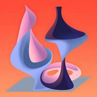 Abstract Organic Fluid Artistic Graphic Design generative AI photo