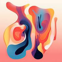 Abstract Organic Fluid Artistic Graphic Design generative AI photo