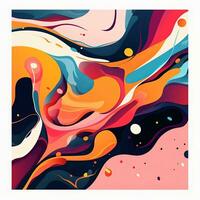 Abstract Organic Fluid Artistic Graphic Design generative AI photo