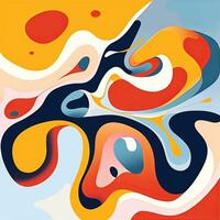 Abstract Organic Fluid Artistic Graphic Design generative AI photo