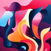 Abstract Organic Fluid Artistic Graphic Design generative AI photo