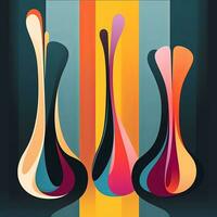 Abstract Organic Fluid Artistic Graphic Design generative AI photo