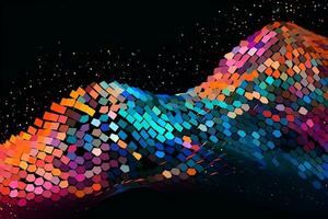 Abstract Wave Mesh Point Cloud Array Background Design generative AI photo