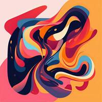 Abstract Organic Fluid Artistic Graphic Design generative AI photo