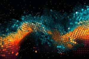 Abstract Wave Mesh Point Cloud Array Background Design generative AI photo