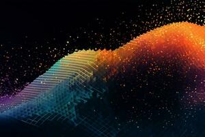 Abstract Wave Mesh Point Cloud Array Background Design generative AI photo