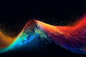 Abstract Wave Mesh Point Cloud Array Background Design generative AI photo