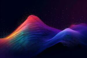 Abstract Wave Mesh Point Cloud Array Background Design generative AI photo