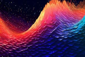Abstract Wave Mesh Point Cloud Array Background Design generative AI photo