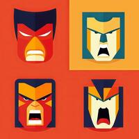 Angry Expression Minimalist Graphic Design generative AI photo