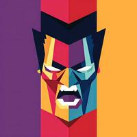 Angry Expression Minimalist Graphic Design generative AI photo