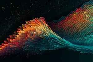 Abstract Wave Mesh Point Cloud Array Background Design generative AI photo