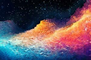 Abstract Wave Mesh Point Cloud Array Background Design generative AI photo