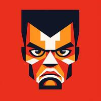 Angry Expression Minimalist Graphic Design generative AI photo