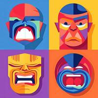 Angry Expression Minimalist Graphic Design generative AI photo