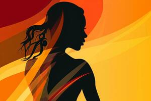 Bold Sleek Graphical Minimalist Female Profile Design generative AI photo