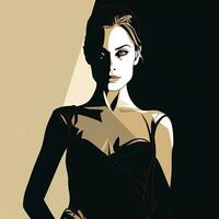 Bold Sleek Graphical Minimalist Female Profile Design generative AI photo