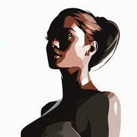 Bold Sleek Graphical Minimalist Female Profile Design generative AI photo