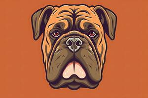 Bulldog Graphic Illustration on a Monochrome Background generative AI photo