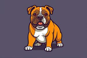 Bulldog Graphic Illustration on a Monochrome Background generative AI photo