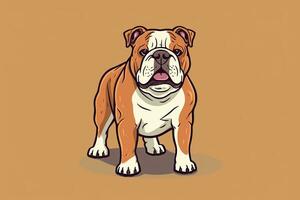 Bulldog Graphic Illustration on a Monochrome Background generative AI photo