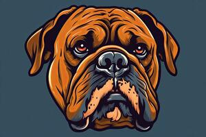 Bulldog Graphic Illustration on a Monochrome Background generative AI photo