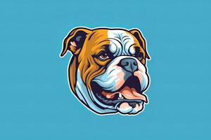 Bulldog Graphic Illustration on a Monochrome Background generative AI photo