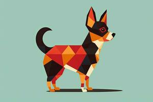 Chihuahua Dog Graphic Illustration Isolated on a Monochrome Background generative AI photo