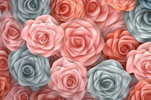 Colorful Roses Background Wallpaper Graphic Illustration generative AI photo