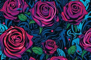 Colorful Roses Background Wallpaper Graphic Illustration generative AI photo