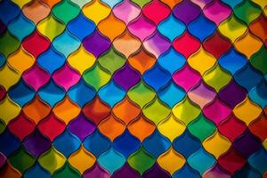 Colorful Tile Pattern Background generative AI photo