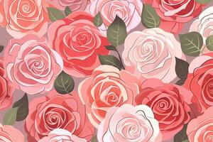 Colorful Roses Background Wallpaper Graphic Illustration generative AI photo