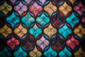 Colorful Tile Pattern Background generative AI photo