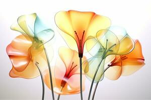 Colorful Vibrant Hand Drawn Radiant Unique Flowers Graphic Illustration Art generative AI photo