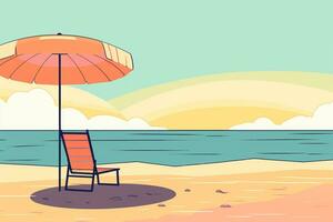 coloreado dibujo de un verano playa generativo ai foto