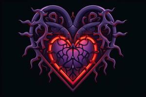 Creepy Dark and Strange Themed Heart Design Minimalist Graphic generative AI photo