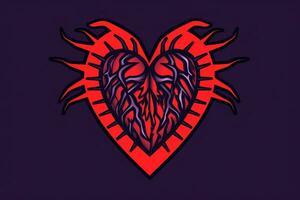 Diverse and Unique Minimalist Sleek and Defined Heart Design Graphic generative AI photo