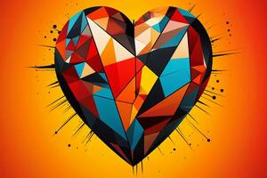 Diverse and Unique Minimalist Sleek and Defined Heart Design Graphic generative AI photo